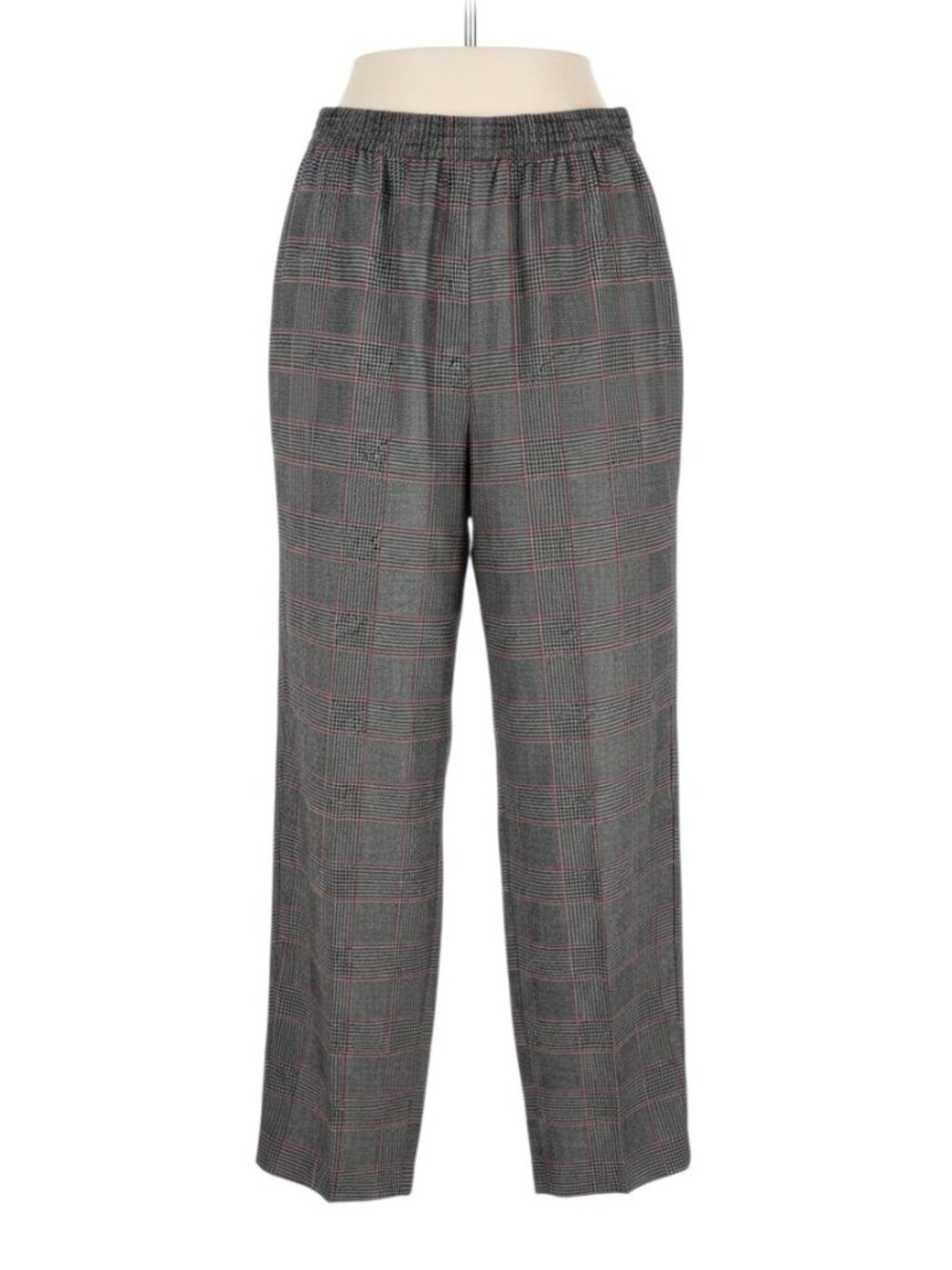 Talbots Petite Black Red Checkered Tweed Wide Leg Pants 6P